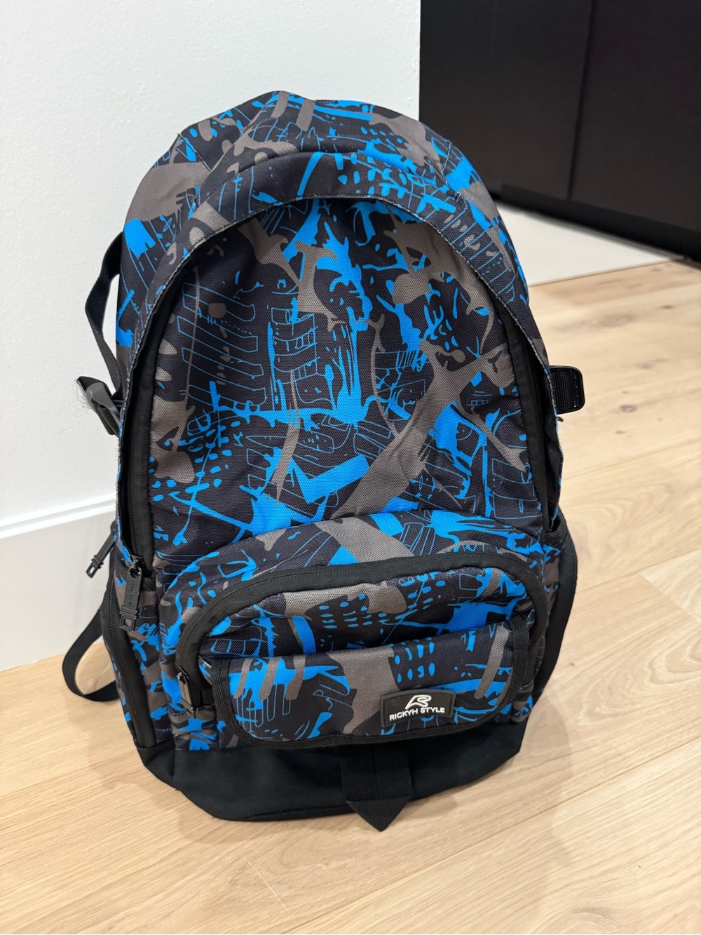 Kids Blue and Black Graphic Backpack